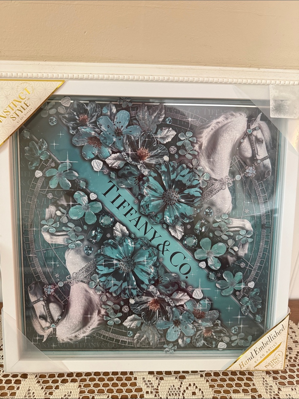 Tiffany & Co. branded hand-embellished decorative art piece
